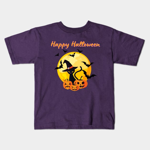 Happy Halloween T-Shirt Kids T-Shirt by ChilliBun